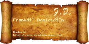 Frankó Domicián névjegykártya